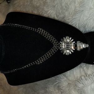 ❤️ Rhinestones Black Chain Link Necklace